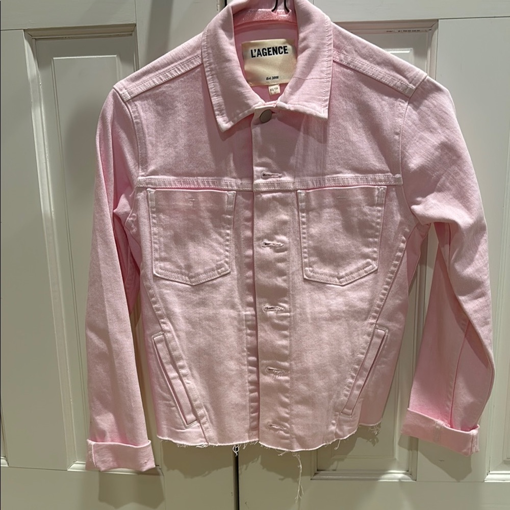 L'Agence Light Pink Denim Jacket NWOT - Picture 1 of 9